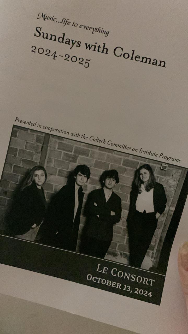 Le Consort at Beckman Auditorium, Cal Tech